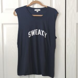CUTE!!  ~SUBURBAN RIOT~ *SWEAXY* NAVY MUSCLE TEE-XL